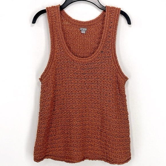 Aerie Sleeveless Crochet Sweater Burn Orange Size L - Picture 2 of 8